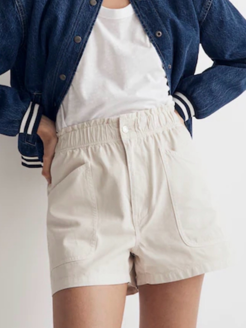 Madewell Denim Pull-On Paperbag Utility Shorts Size 27